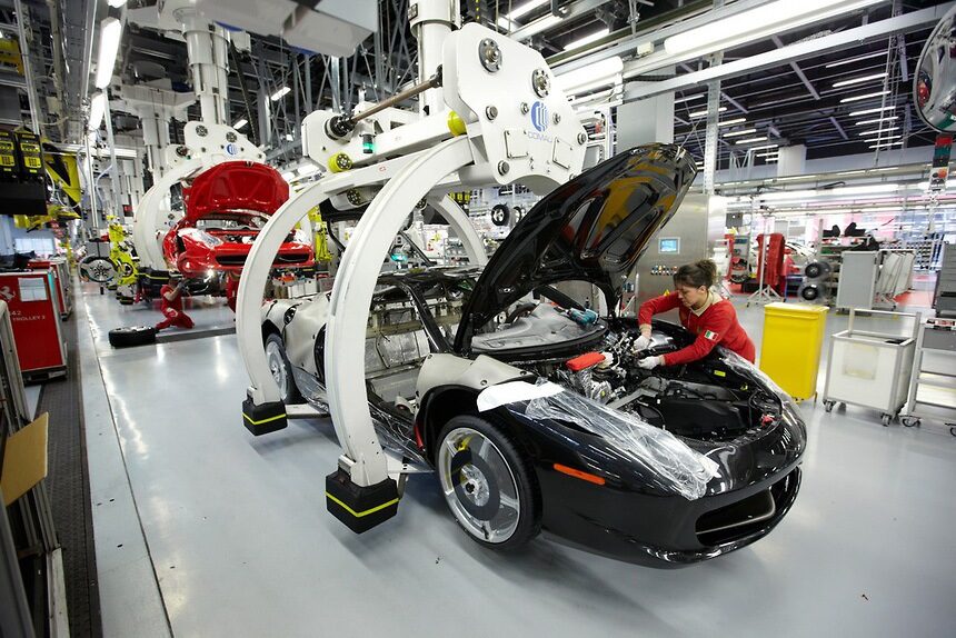 BMW Elektrisk MOTOR - bilfabriksproduktion samlebånd