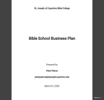 Business plan  for bible school