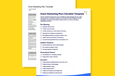 Marketing plan for an example event template