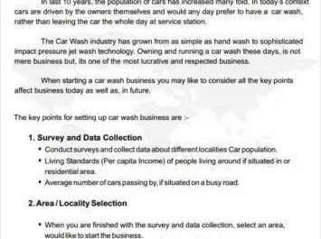 Mobile car wash business plan template