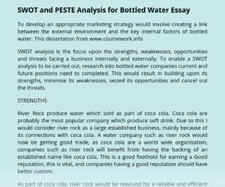SWOT analysis of the bottled water business plan