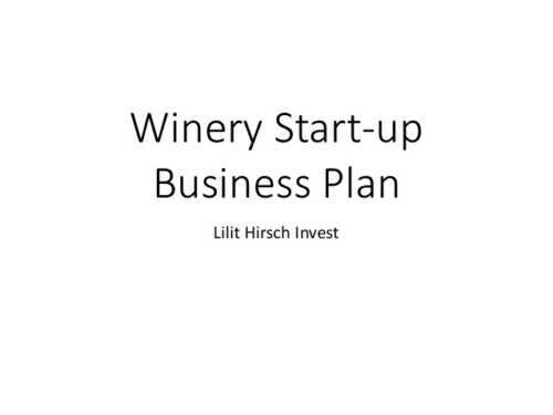 Winery Business  Plan