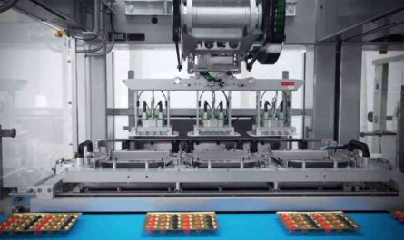 Fully automatic packaging line from Schubert: robots put sweets into plastic trays