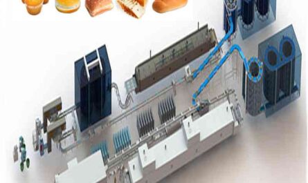 Bread processing factory - Automated production line with high-tech equipment.
