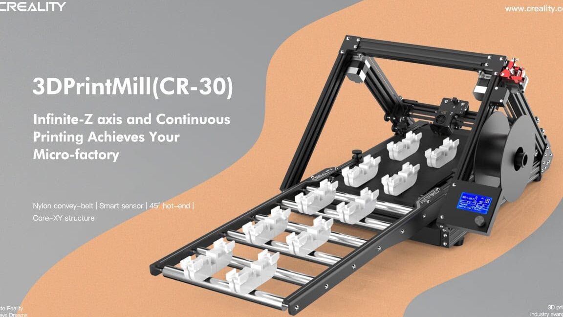 Hogyan készítsünk egy 3DPrintMill Creality CR-30 összeszerelési folyamatot gyártósort, gyári nézet