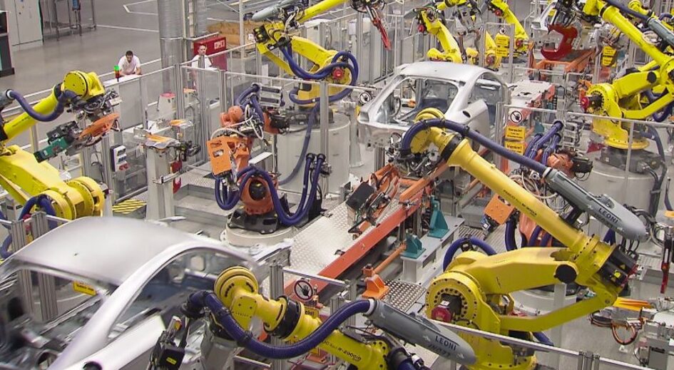 Audi - Pabrik Mobil Produksi Perakitan Pabrik Robot