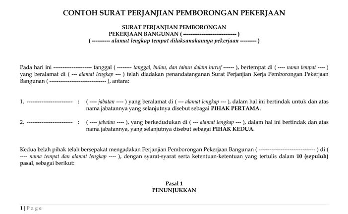 Contoh template rencana bisnis untuk kontrak tertentu –