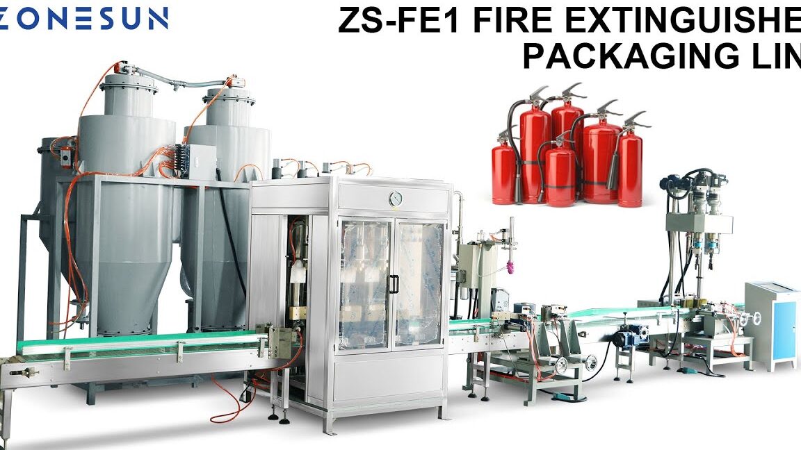ZONESUN Dry Powder Fire Extinguisher Packaging Line Produksi Dapat Disesuaikan